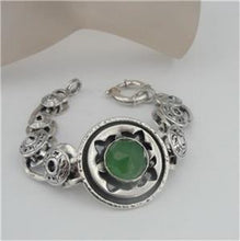 Load image into Gallery viewer, Hadar Designers 925 Sterling Silver New Jade Bracelet Great Handmade (H ) SALE