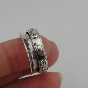 Hadar Designers Handmade Spinner Swivel Sterling Silver Ring sz 6.5, 7 (H) SALE