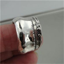 Load image into Gallery viewer, Hadar Designers 925 Sterling Silver Ring size 7, 7.5 Great Handmade (H )LAST