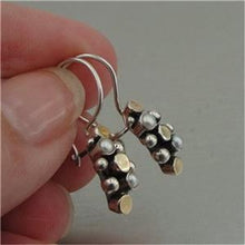 Load image into Gallery viewer, Hadar Designers 9k Yellow Gold 925 Silver White Pearl Earrings Handmade (I e440)