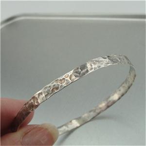 Hadar Designers Handmade 925 Sterling Silver Heart Bangle Bracelets (H)