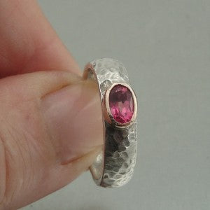 Hadar Designers 9k Gold Sterling Silver Tourmaline Ring 5,6,7,8,9 Handmade(I r73
