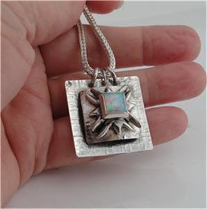 Hadar Designers Handmade Artistic Sterling Silver Opal Pendant (H Y430) SALE