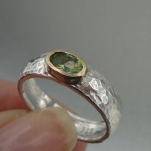 Load image into Gallery viewer, Hadar Designers Peridot Ring 6,7,8,9 Handmade 9k Yellow Gold 925 Silver (I r73y