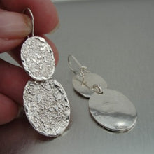 Load image into Gallery viewer, Hadar Designers 925 Sterling Silver Earrings NEW Handmade Dangle Rustic (I e597)