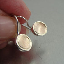 Load image into Gallery viewer, Hadar Designers 9k Yellow Gold 925 Silver Earrings Minimalist Brushed (I e206)