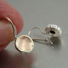 Load image into Gallery viewer, Hadar Designers 9k Yellow Gold 925 Silver Earrings Minimalist Brushed (I e206)
