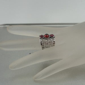Hadar Designers Handmade 925 Sterling Silver Red Garnet Ring 6,7,7.5,8,9 (H 142Y