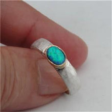 Load image into Gallery viewer, Hadar Designers Sterling Silver 9k Yellow Gold Opal Ring 6.5,7,7.5,8,8.5(I r73)y