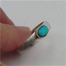 Load image into Gallery viewer, Hadar Designers Sterling Silver 9k Yellow Gold Opal Ring 6.5,7,7.5,8,8.5(I r73)y