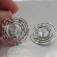 Load image into Gallery viewer, Hadar Designers Roman Glass Earrings Handmade 925 Sterling Silver (as 432106)
