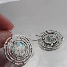 Load image into Gallery viewer, Hadar Designers Roman Glass Earrings Handmade 925 Sterling Silver (as 432106)