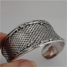 Load image into Gallery viewer, Hadar Designers Israel Handmade Art Wide Sterling Silver Cuff Bracelet (H) y