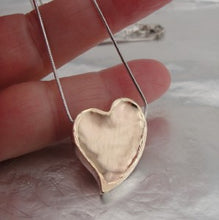 Load image into Gallery viewer, Hadar Designers Large Heart Pendant Handmade 9k yellow Gold 925 Silver (I n253)Y