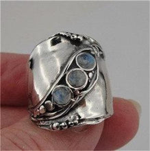 Load image into Gallery viewer, Hadar Designers 925 Sterling Silver Moonstone Ring sz 7,8,9,10 Handmade (H 1913)