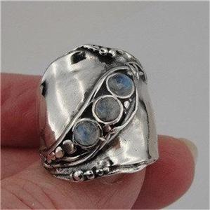 Hadar Designers 925 Sterling Silver Moonstone Ring sz 7,8,9,10 Handmade (H 1913)