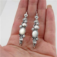 Load image into Gallery viewer, Hadar Designers Handmade Art Long Sterling Silver MOP Pearl Earrings (H 2151)