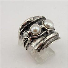 Load image into Gallery viewer, Hadar Designers Handmade 925 Sterling Silver White Pearl Ring 7,7.5,8,9,10 (H)Y