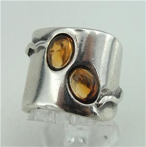 Hadar Designers 925 Sterling Silver Amber Ring size 6,7,8,9,10 Handmade (H 1006)