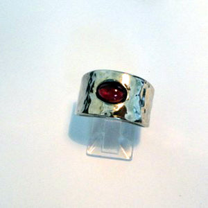 Hadar Designers Red Garnet Ring Size 7, 7.5 Sterling Silver 925 Handmade() Last