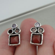 Load image into Gallery viewer, Hadar Designers Handmade 925 Sterling Silver Carnelian Stud Earrings (as) SALE