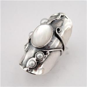 Hadar Designers NEW Artist 925 Sterling Silver Pearl MOP Ring 7,8,9,10 (H 174