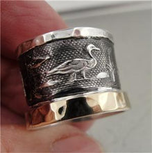 Load image into Gallery viewer, Hadar Designers Hieroglyph 9k Yellow Gold Sterling Silver Ring 6,7,8,9,10(I r262
