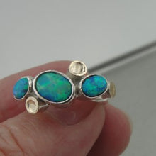 Load image into Gallery viewer, Hadar Designers 9k Yellow Gold 925 Silver Opal Ring 7,8,9, Handmade(I R384)