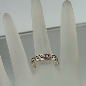 Hadar Designers Filigree 9k Gold Sterling Silver Ring sz 6.5,7,8,9,10 (I r253) Y