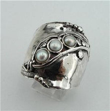 Load image into Gallery viewer, Hadar Designers Handmade 925 Sterling Silver White Pearl Ring 6,7,8,9,10 (H 1913
