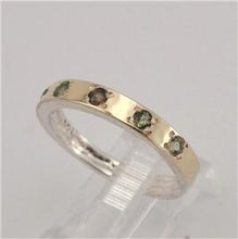 Load image into Gallery viewer, Hadar Designers 9k Yellow Gold 925 Silver Green Tourmaline Ring 6,7,8,9 (I r308