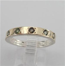 Load image into Gallery viewer, Hadar Designers 9k Yellow Gold 925 Silver Green Tourmaline Ring 6,7,8,9 (I r308