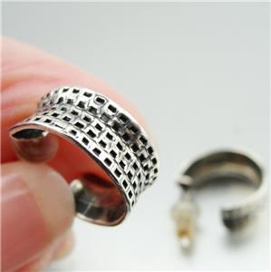 Hadar Designers 925 Sterling Silver J Hoop Earrings Handmade Small  (H) SALE