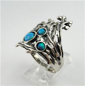 Hadar Designers 925 Sterling Silver Opal Peacock Ring sz 6,7,8,8.5,9 Handmade (H