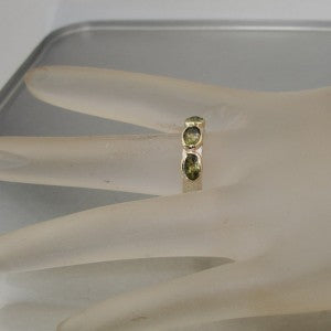 Hadar Designers 9k Gold Tourmaline Ring sz 8, 8.5 925 Sterling Silver (I r309)y