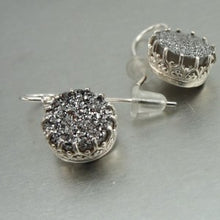 Load image into Gallery viewer, Hadar Designers Israel Dashing Sterling Silver Druzy Agate Earrings (I e373sil)