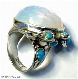 Hadar Designers 925 Sterling Silver Opalit Opal Ring 6,7,8,9,10 Handmade (H 102b