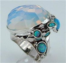 Load image into Gallery viewer, Hadar Designers 925 Sterling Silver Opalit Opal Ring 6,7,8,9,10 Handmade (H 102b