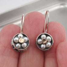 Load image into Gallery viewer, Hadar Designers Charming Handmade 9k Gold Sterling Silver Pearl Earrings (I e716