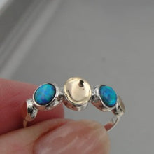 Load image into Gallery viewer, Hadar Designers Handmade 9k Gold Sterling Silver Opal Ring 6,7,8,9,10 (I R694)y