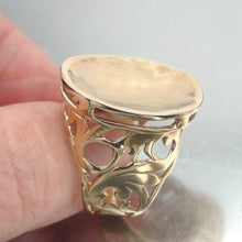 Load image into Gallery viewer, Hadar Designers filigree Handmade 9k Yellow Gold Ring size 6.5,7,7.5,8 (I r)SALE