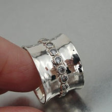 Load image into Gallery viewer, Hadar Designers Sterling Silver Sparkling Zircon Ring 6,7,8,9 Handmade (I r548)y