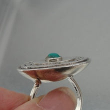 Load image into Gallery viewer, Hadar Designers Turquoise Ring size 8.5, 9 Handmade 925 Sterling Silver (H) SALE