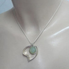 Load image into Gallery viewer, Hadar Designers Handmade Aqua Q 925 Sterling Silver Heart Pendant (y 420) SALE