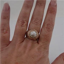 Load image into Gallery viewer, Hadar Designer 9k Rose Gold Sterling Silver MOP Pearl Ring 6.5, 7 Handmade (SPy