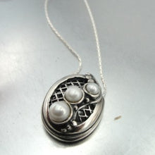 Load image into Gallery viewer, Hadar Designers Israel  Unique Handcrafted Silver Pearl Pendant (H)Ready to Ship