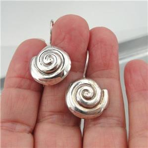 Hadar Designers 925 Sterling Silver Earrings Handmade Artistic Spiral (H) SALE