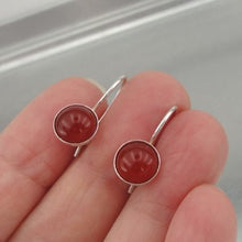Load image into Gallery viewer, Hadar Designers Simple 925 Sterling Silver Carnelian Stone Earrings (H) SALE