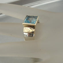 Load image into Gallery viewer, Hadar Designers Handmade 9k Gold 925 Silver Blue Topaz Ring 6,7,8,9,10 (I r100)