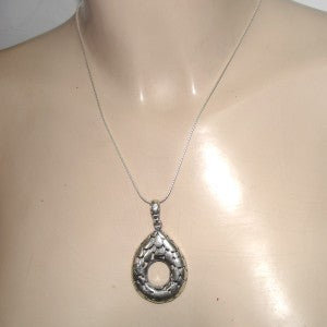 Hadar Designers Handmade Organic Sterling Silver Drop Pendant (H) LAST ONE SALE